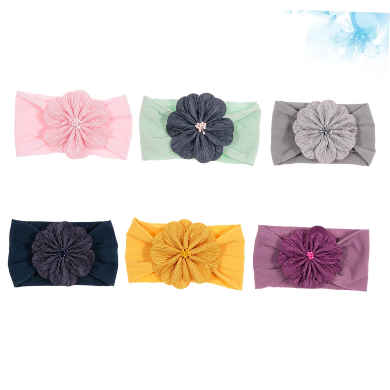 FRCOLOR 18 Pollici Fascia per con fiori da ragazza fascia in cotone impacchi per infantili fasce di cotone hair charms hair jewelry fasce per bambini Fascia colorata