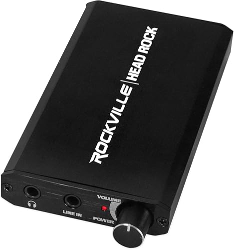 Rockville HeadRock - Amplificador de auriculares personales recargables con batería, color negro