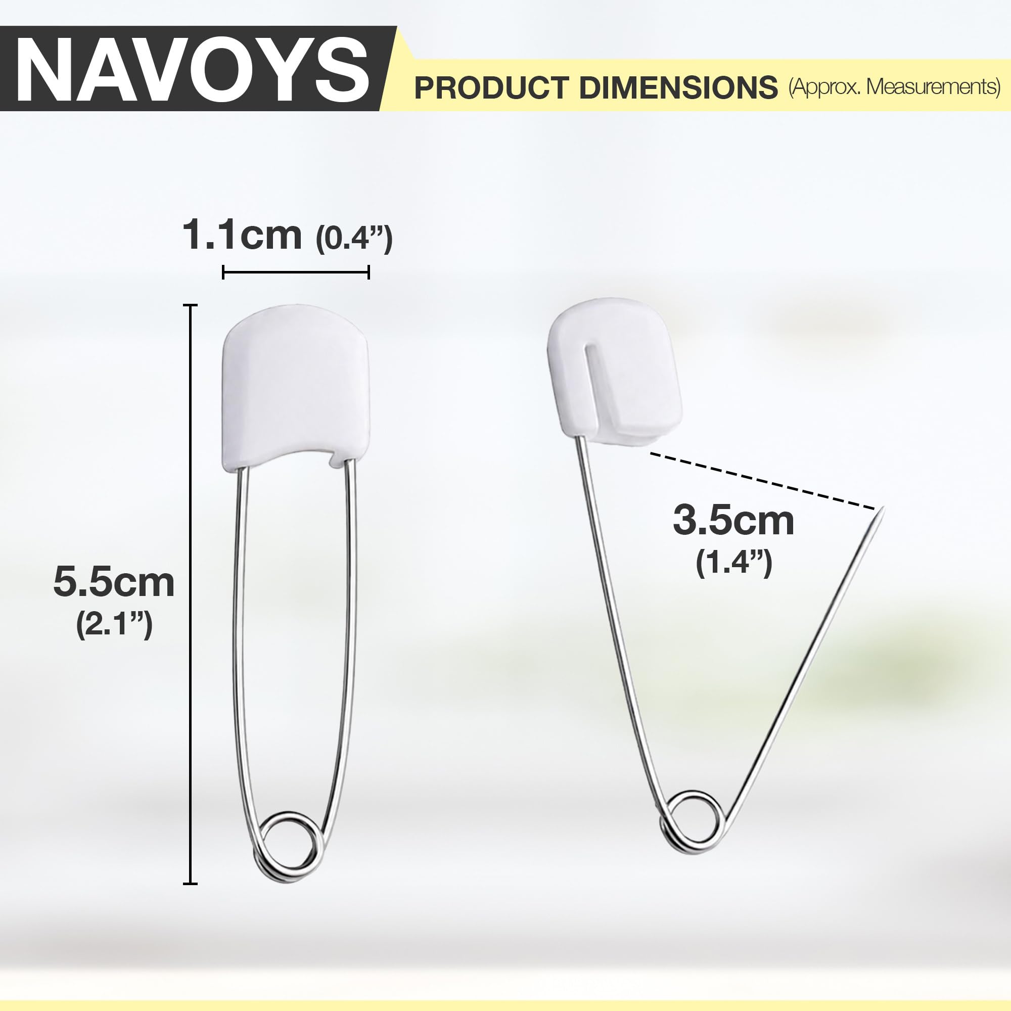 Lot de 24 épingles à nourrice en plastique pour couches de bébé, 5,6 cm, attaches de tête durables avec fermetures à verrouillage de sécurité, idéales pour les couches en éponge, les couches plates et