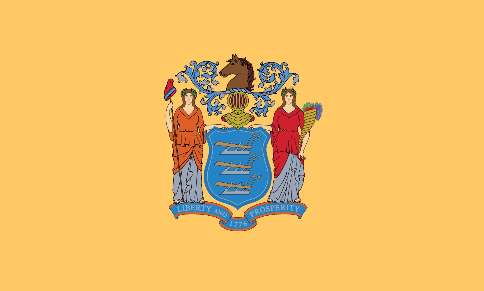 Drapeau XL État du New Jersey grand drapeau paysage extérieur pour mât public