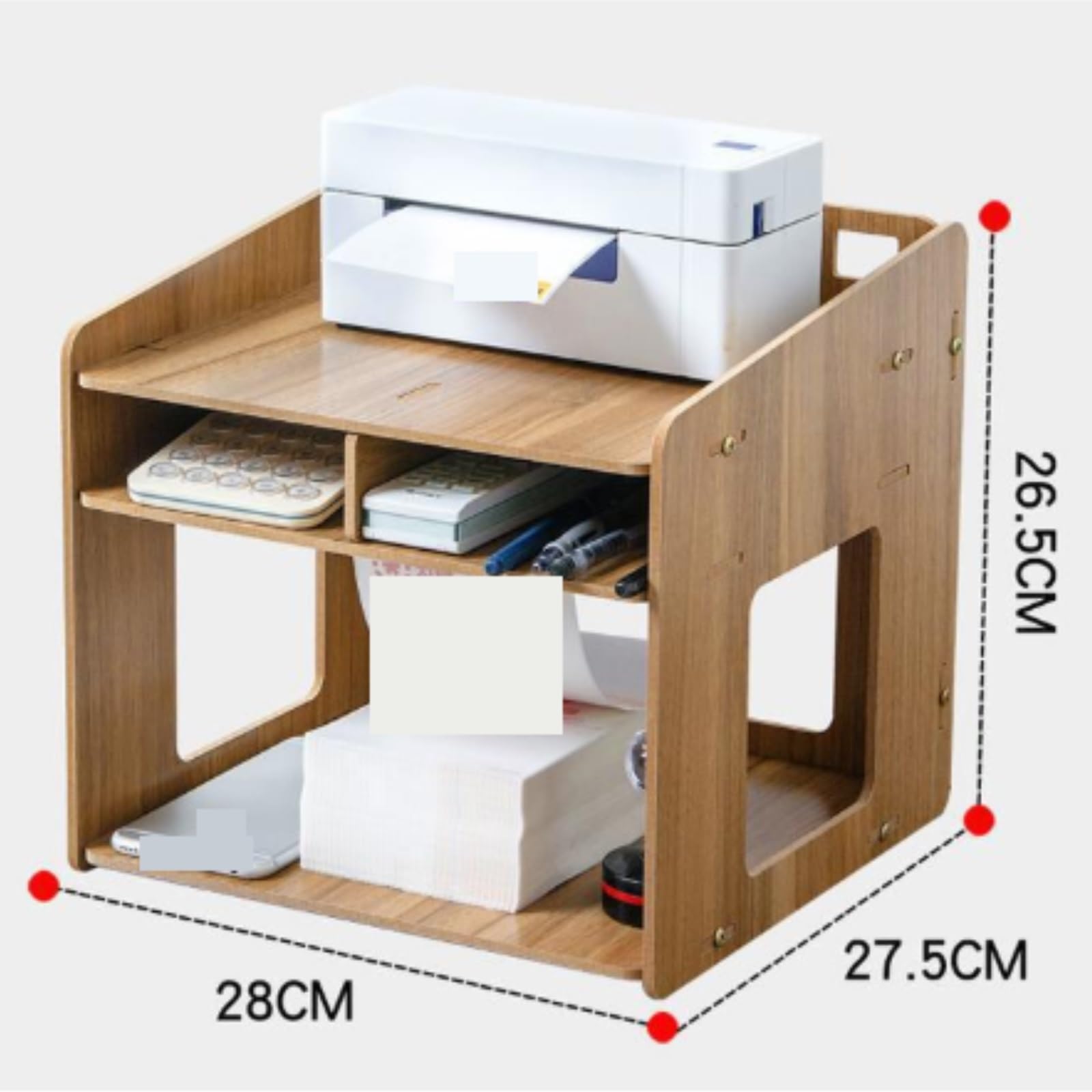 Tavolo per Stampante Semplice Scaffale for Stampante da Ufficio, Mobiletto Portadocumenti Scrivania Multifunzionale Supporto per Stampante(Black)