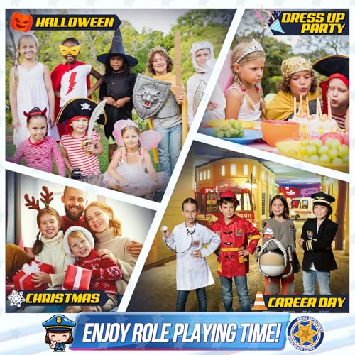 Loscola Police Officer Costume for Girls Kids, Girls Police Costume - image 7
