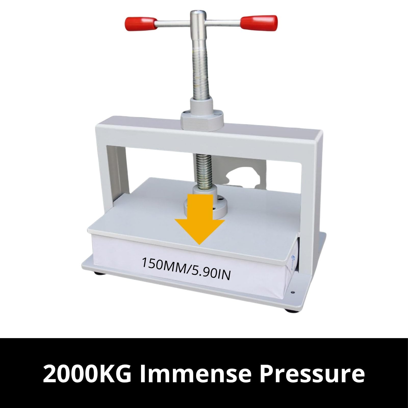 Pressa Manuale per Carta: Fatture, Ricevute, Documenti, Album A4 | Meccanismo a Vite per Appiattimento Carta e Rilegatura. Pressione Massima 2000 kg e Struttura in Acciaio Spessa 150 mm