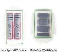 Vista 4 de 18650 Estuche de almacenamiento de batería de plástico impermeable para baterías 18650 y 16340 (paquete de 4)