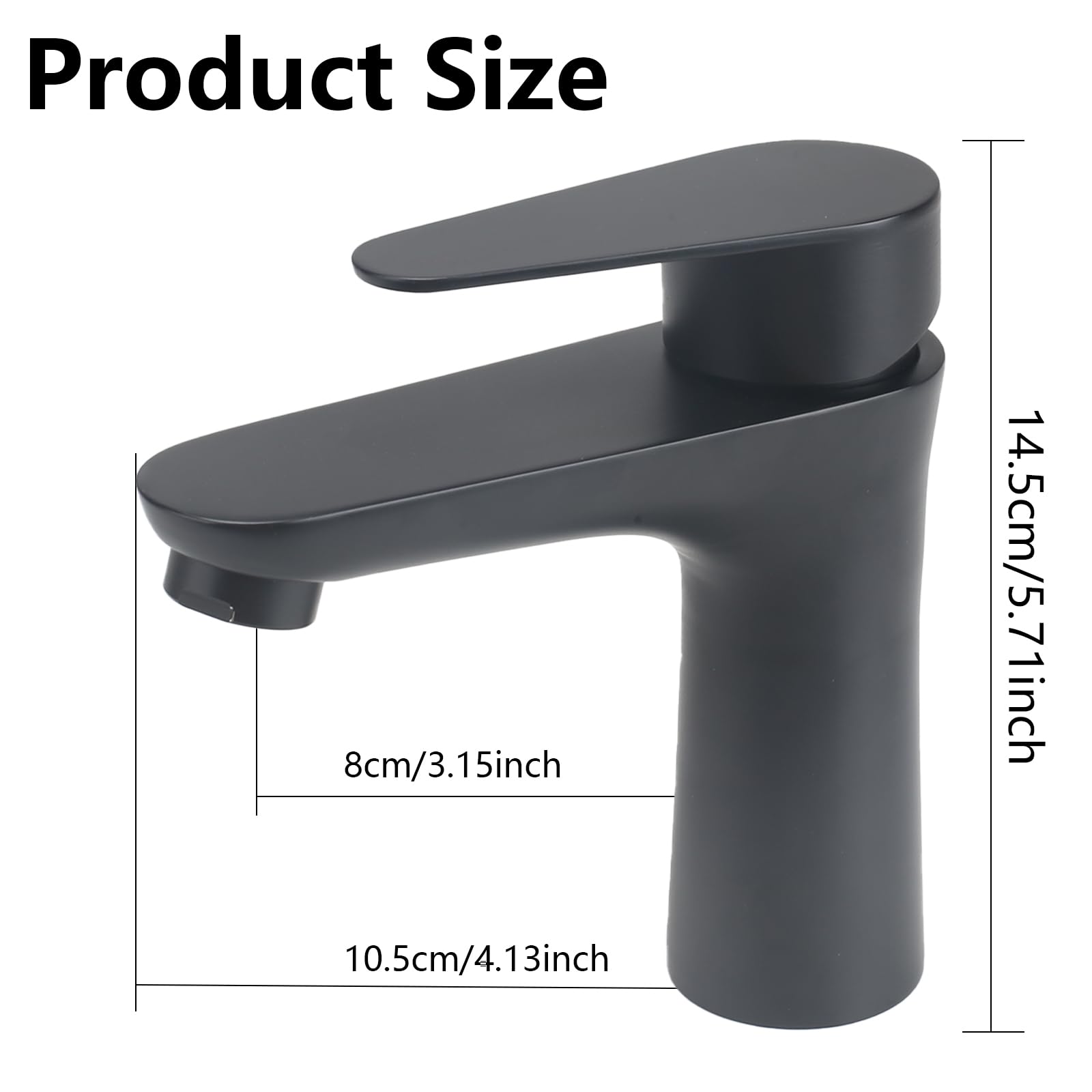 Robinet Lavabo Haut Minnhua | Mitigeur Acier Inoxydable 304 | Bec 20cm - Pour Évier Haut