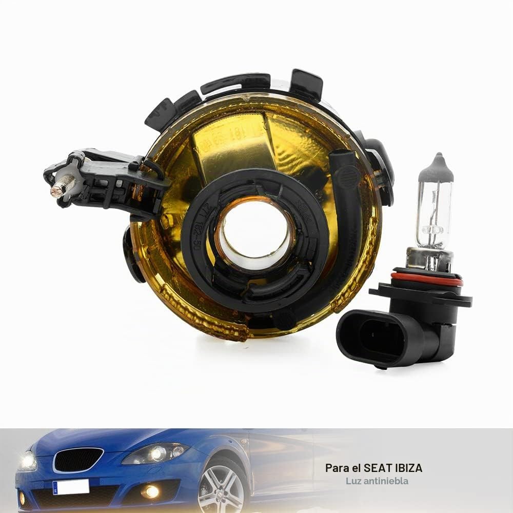 Faros antiniebla delanteros para Seat Leon Mk2 1P Ibiza IV Altea Toledo 2 piezas Faros antiniebla del parachoques delantero Conjunto de faros 9006 HB4 Luces de conducción antiniebla halógenas