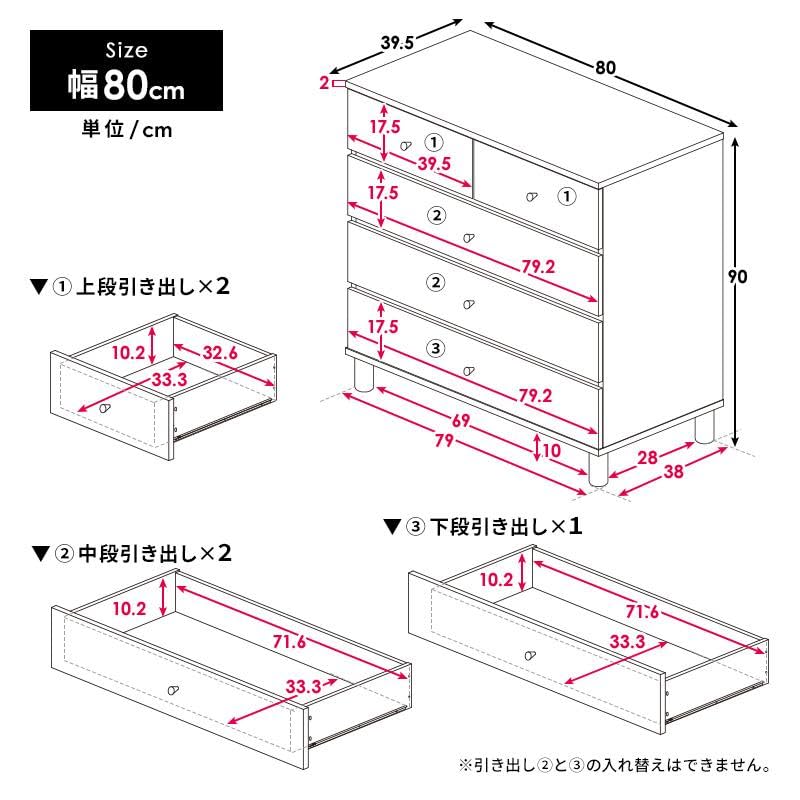 Amazon｜三栄コーポレーション チェスト 4段 幅80cm 脚付き 洋服タンス