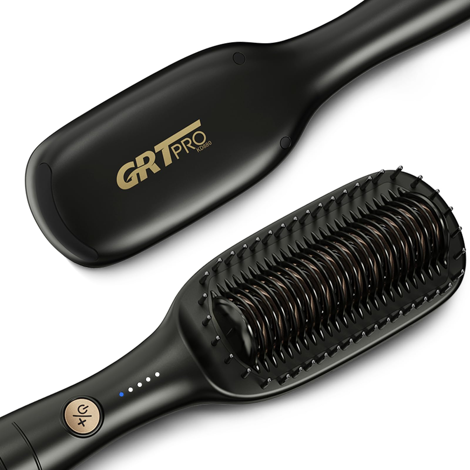 Cepillo Alisador Pelo Ancha 51mm & Planchas del Pelo 2-En-1 40M De Iones Antifrizz Control De Temperatura Ptc Cerámico (140-230°C) Apagado Auto 30min Calentamiento Rápido Y Seguridad Antiquemaduras