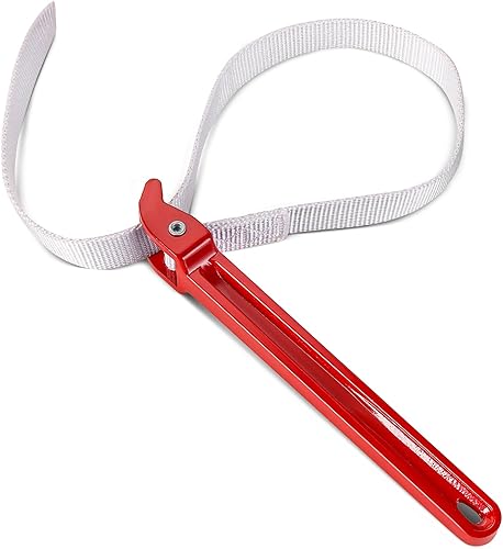 Llave de correa de 12 pulgadas | Llave ajustable de tubo de nailon resistente para extracción de plomería y filtro de aceite