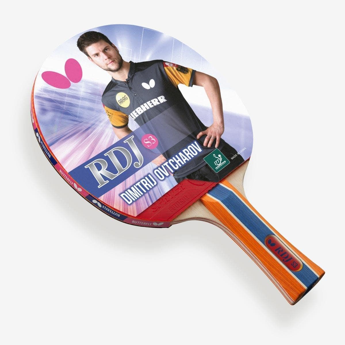 Butterfly, RDJ S3, Wooden Blade with Spryer Red & Black Rubber, Table Tennis, TT Raquet, Sigle Color-image-24