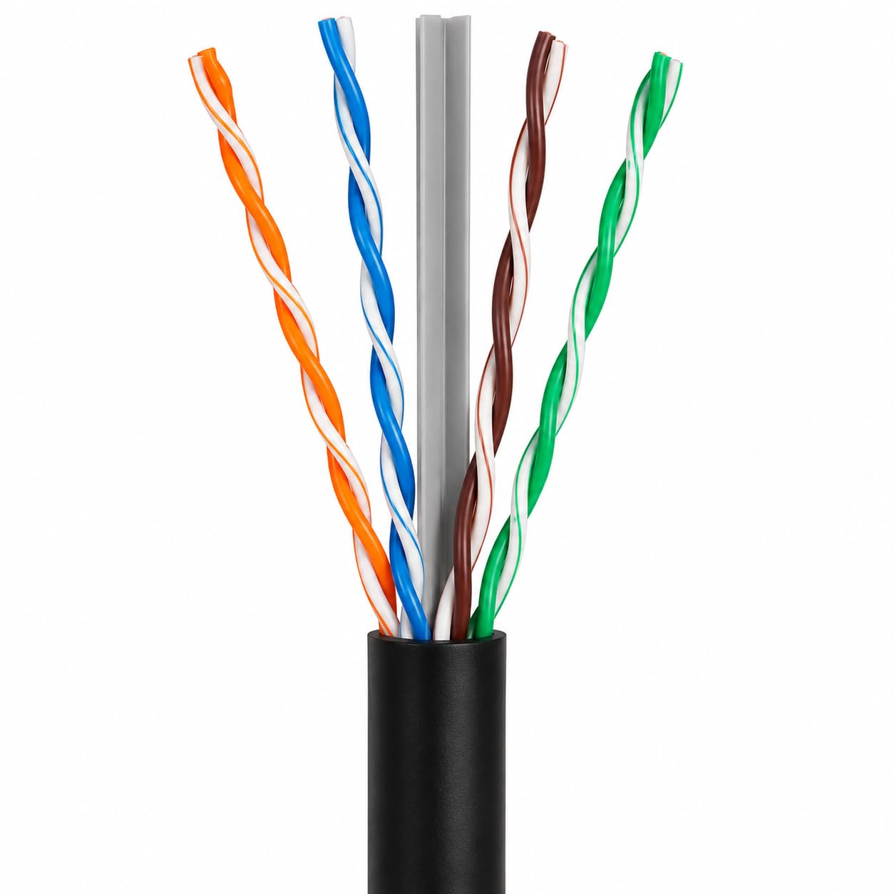 Elite Câble Ethernet Cat6 intérieur/extérieur – 23 AWG, 152,4 m, 600 MHz, CMR/Riser + CMX/extérieur, 5+ dB, haute performance, Poe++, certifié UL, certifié LP – Noir