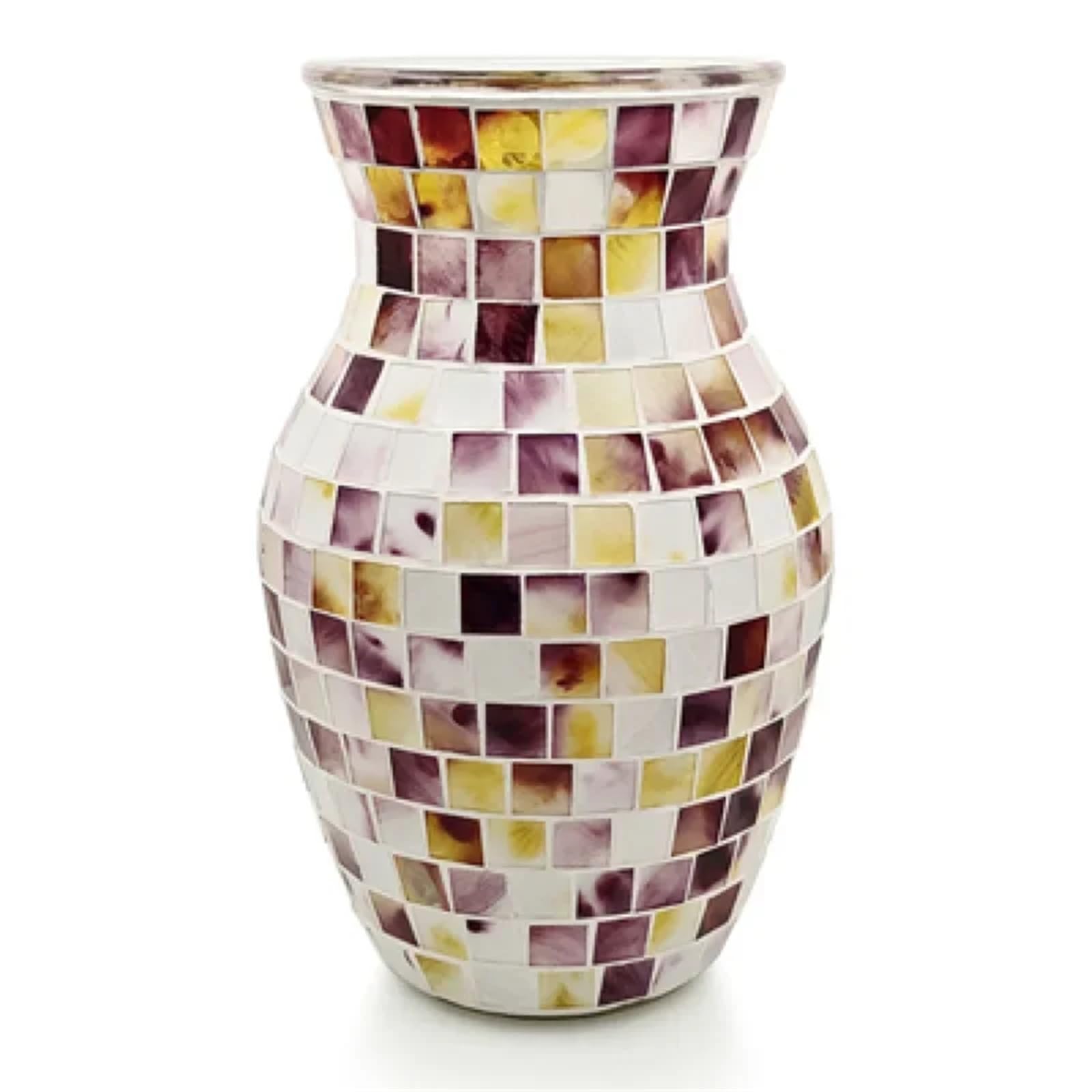 Geometric Vase Pastoral Mosaic Glass Vase, Home And Restaurant Decoration Furnishings(Style09)