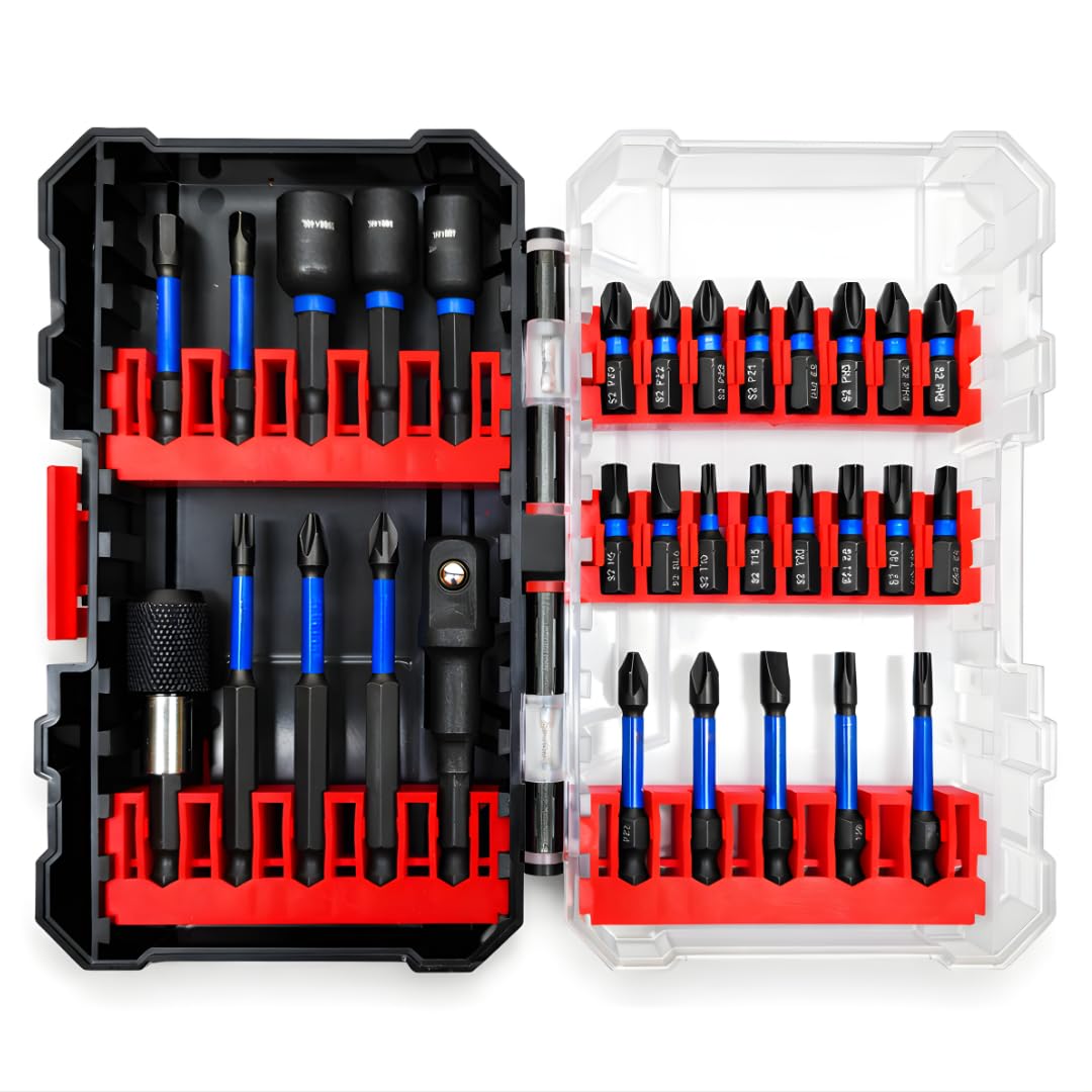 JPT 31-Piece Impact Driver Bit Set | S2 Taiwan Steel Impact Rated Bits with Phillips, Torx, Hex & Nut Driver | Includes Bit Holder & Socket Adapter | For Drill & Impact Driver | Ultra Heavy Duty-image-15