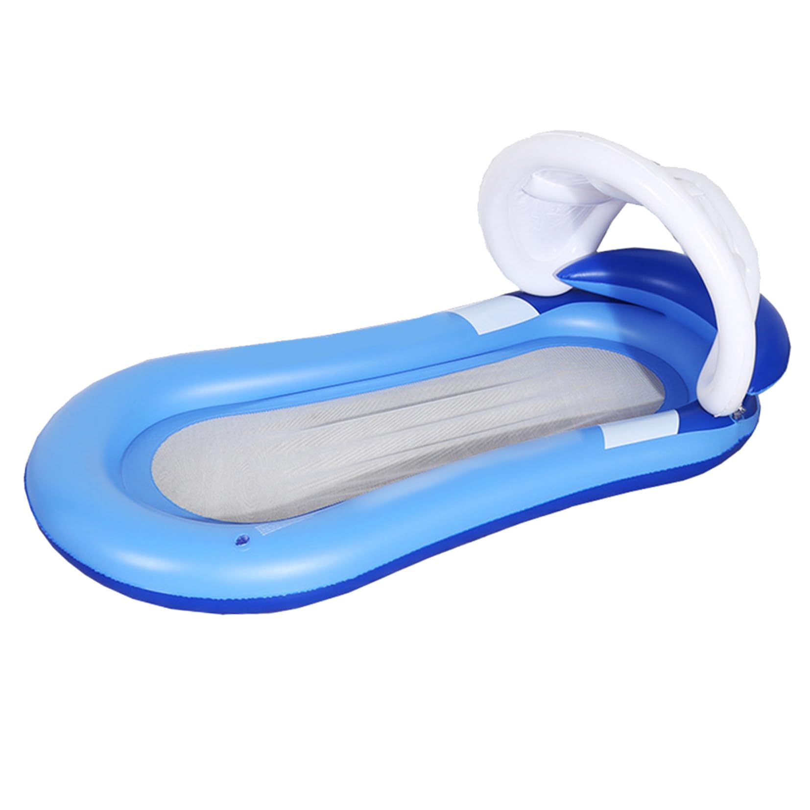 ORFOFE Hamaca de Agua Inflable para Piscina con Cobertizo Desmontable y Gran Flotabilidad, Sillón Reclinable de PVC Adecuado para Playas y Piscinas
