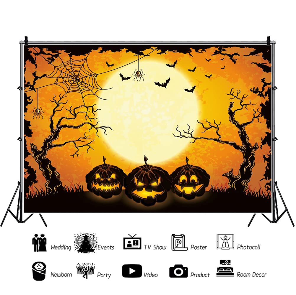 Amazon.co.jp: Qinunipoto 背景布 ハロウィンの背景 黄色い柄