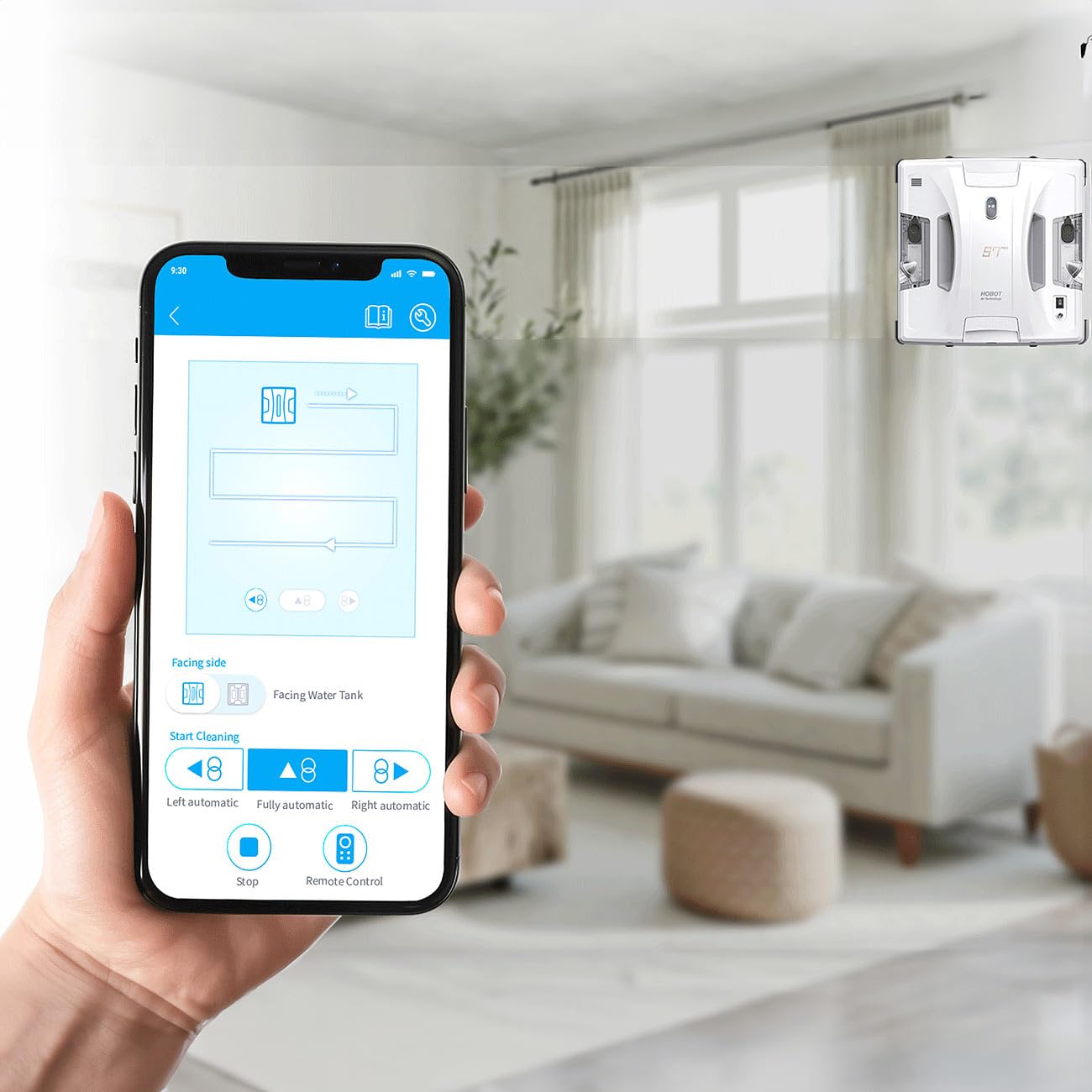 Fensterputzroboter: HOBOT S7 Pro Profi-Fensterputz-Roboter, Dual-Sprüher und -Wischer, App (Fensterputzroboter für Bürogebäude, Elektrische Fensterputzer, Spray)