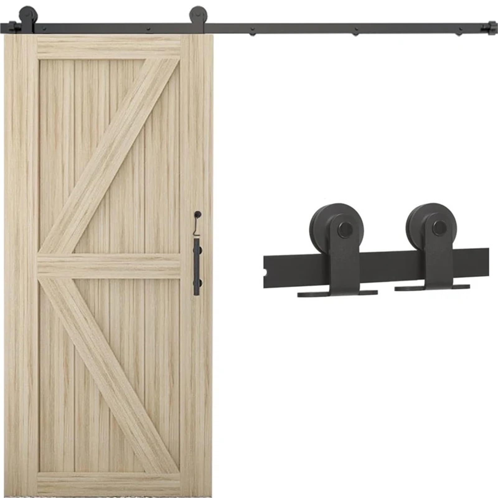 Csdasw T Type 4-6.6 Inch T-Type Sliding Door Accessories Slide Rail Wooden Barn Door Kit Is Applicable To Single Door Indoor And Outdoor Smooth And Quiet(6.6Ft(200Cm))
