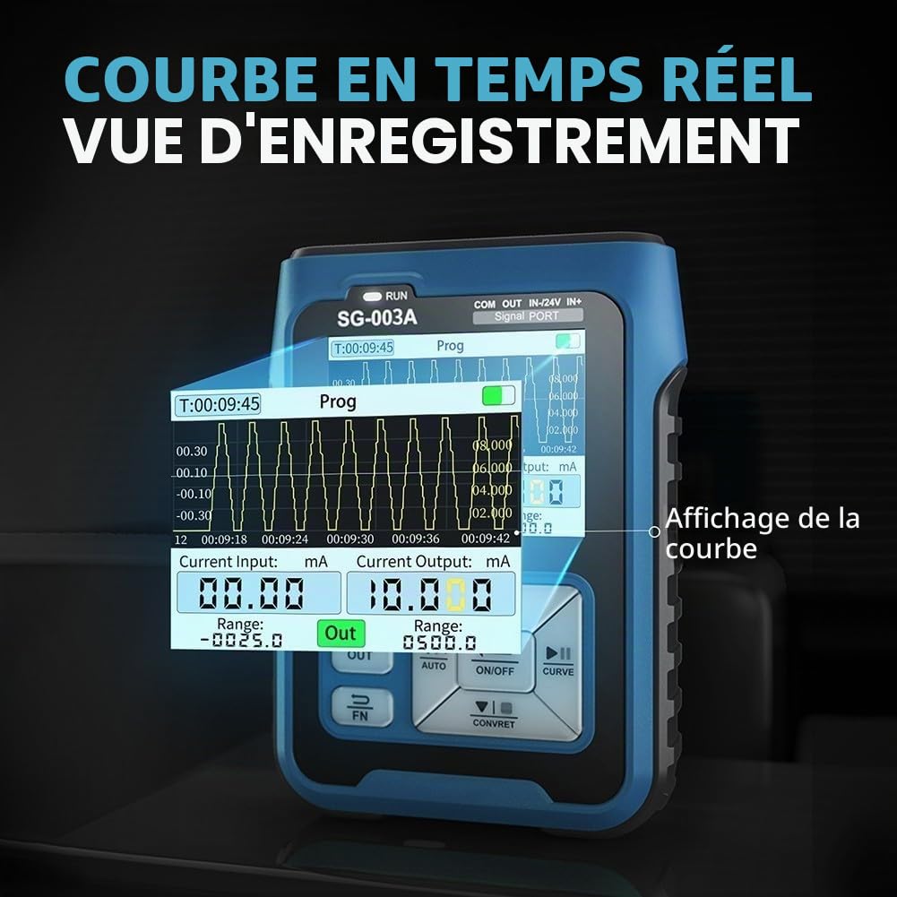 Générateur de signal, SG-003A 4-20MA HD TFT Couleur LCD Générateur de Signal Source Tension Courant Analogique Processus Calibrateur pour PWM Sortie