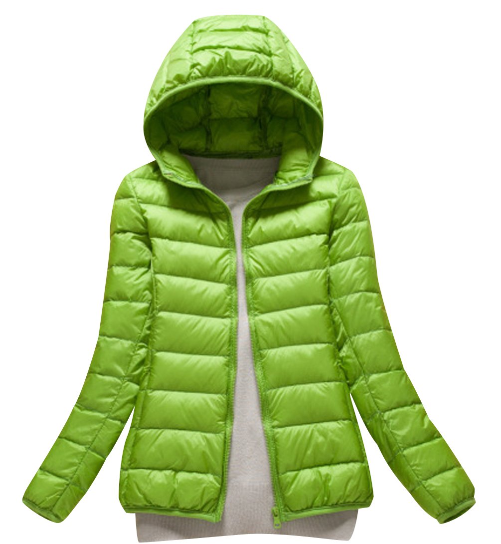 Abrigo Plumas con Capucha Mujer Abrigos Acolchado Plumiferos Ligeros Chaquetas Chaquetones Plumon Anorak Plumifero Corto Cazadoras Chaqueta Acolchada Mujer Plumas Ultralight Invierno Verde S