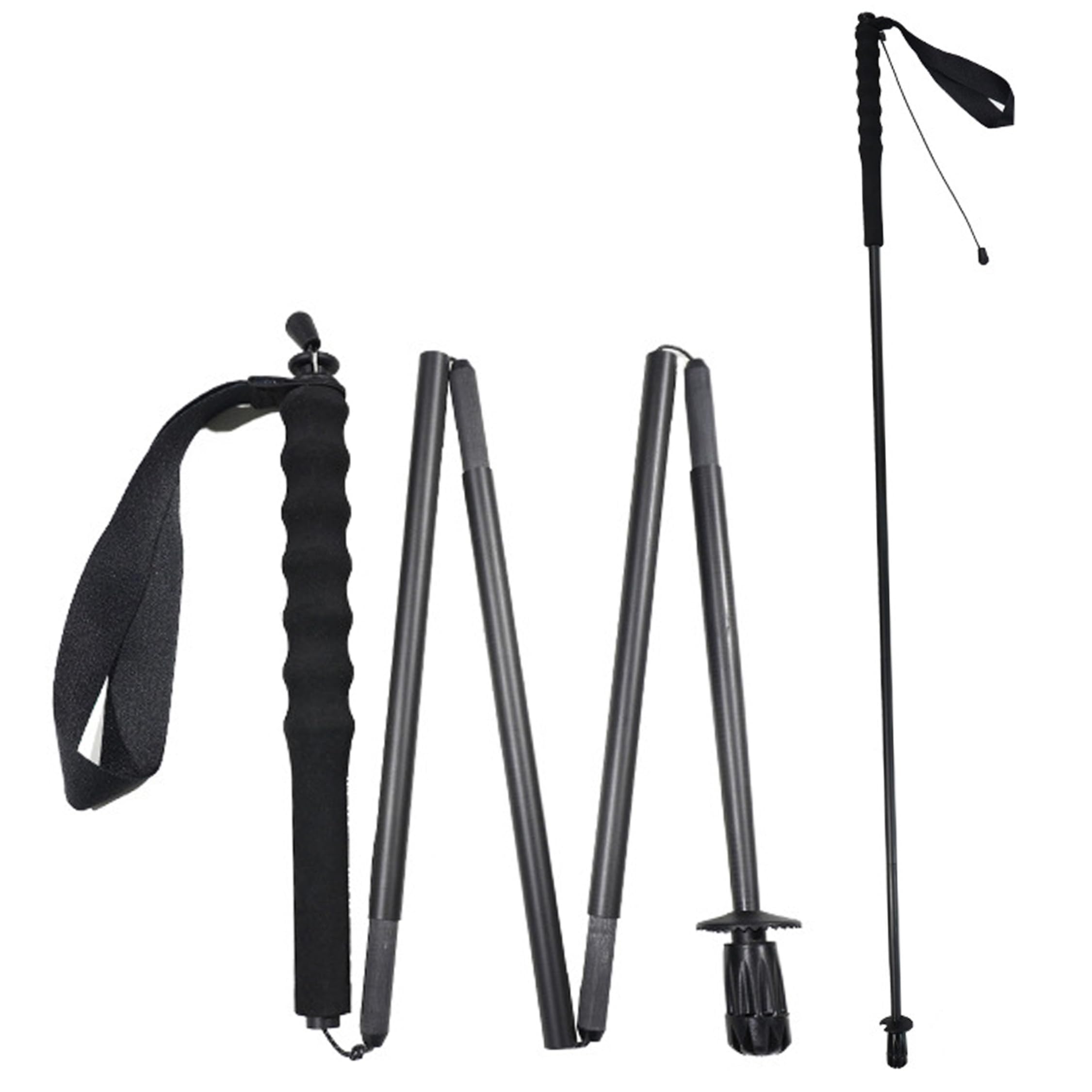 Bastón para Caminar de 2 uds, bastón Plegable para Senderismo, Fibra de Carbono Ultraligera para Caminar con absorción de Impactos, 47, 24 Pulgadas extendido/11, 81 Pulgadas Plegado