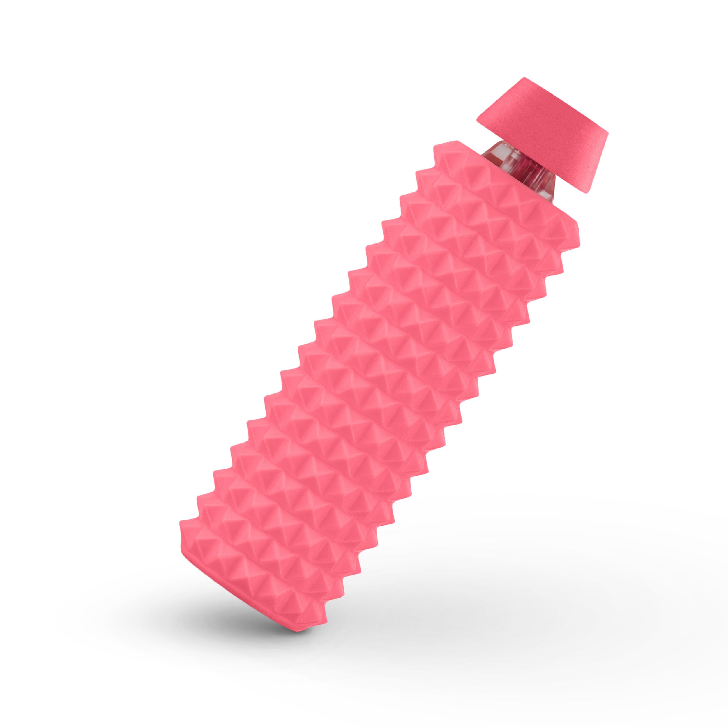Distractibles Sensory Spike Roller Clicker, Tactile Pain Stim Fidget with Clicker Switch, Pain Stimulation Roller with Lanyard (Pink)