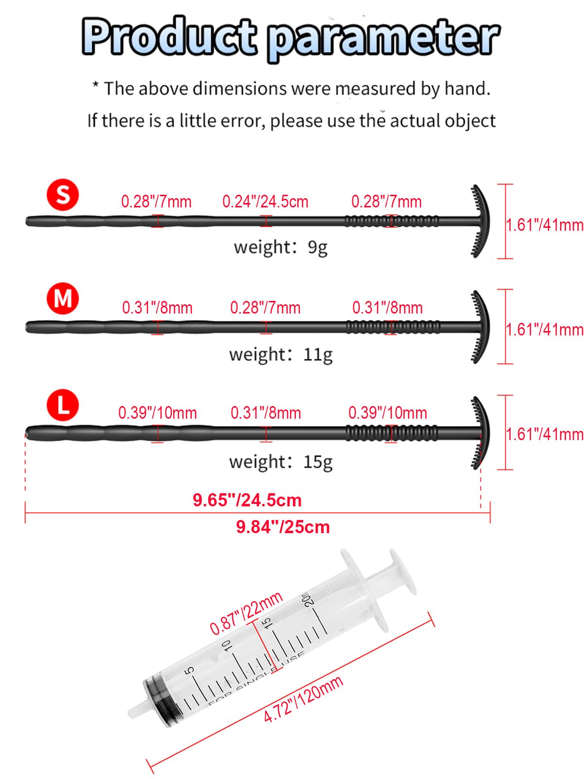 Gienocy 9.6" 3pcs Silicone Urethral Sound Catheter Plug Training Set, Soft Hollow Porous Design Penis Cock Urethra Bladder Dilator Prostate Masturbation Rod BDSM Sex Toys for Men Professional Players