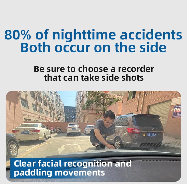 WDHOICAR 4 Cameras 1080P Dash Cam 4 Lens 3 Inch IPS Screen Car Black Box WiFi APP Control G-Sensor Car Driving Video Recorder Free 128GB TF Card