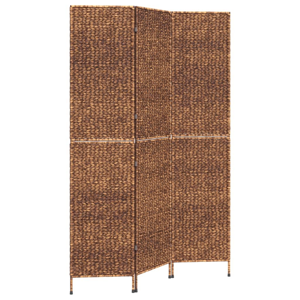 Divisor de habitación Hyacinth de agua marrón de 3 paneles, pantalla de privacidad plegable de 122 x 180 cm, partición de estilo rústico tejida a mano para dormitorio, sala de estar, oficina