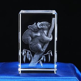 Przezroczyste szkło kryształowe 3D rzeźbione zwierzę koala kangur rzemiosło szklane ozdoby figurki prezent Home Decor pamiątki turystyczne, Koala