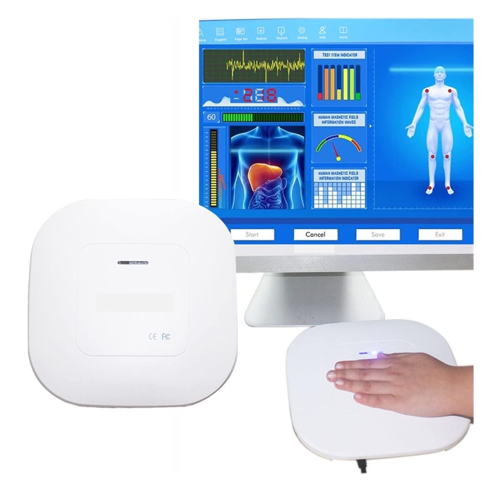 Analizzatore di Corpo a Risonanza Magnetica Quantistica, Scanner Sanitario Multifunzionale Subhealth con Analisi Dinamica 3D, Analizzatore della Salute del Corpo a Tocco Manuale
