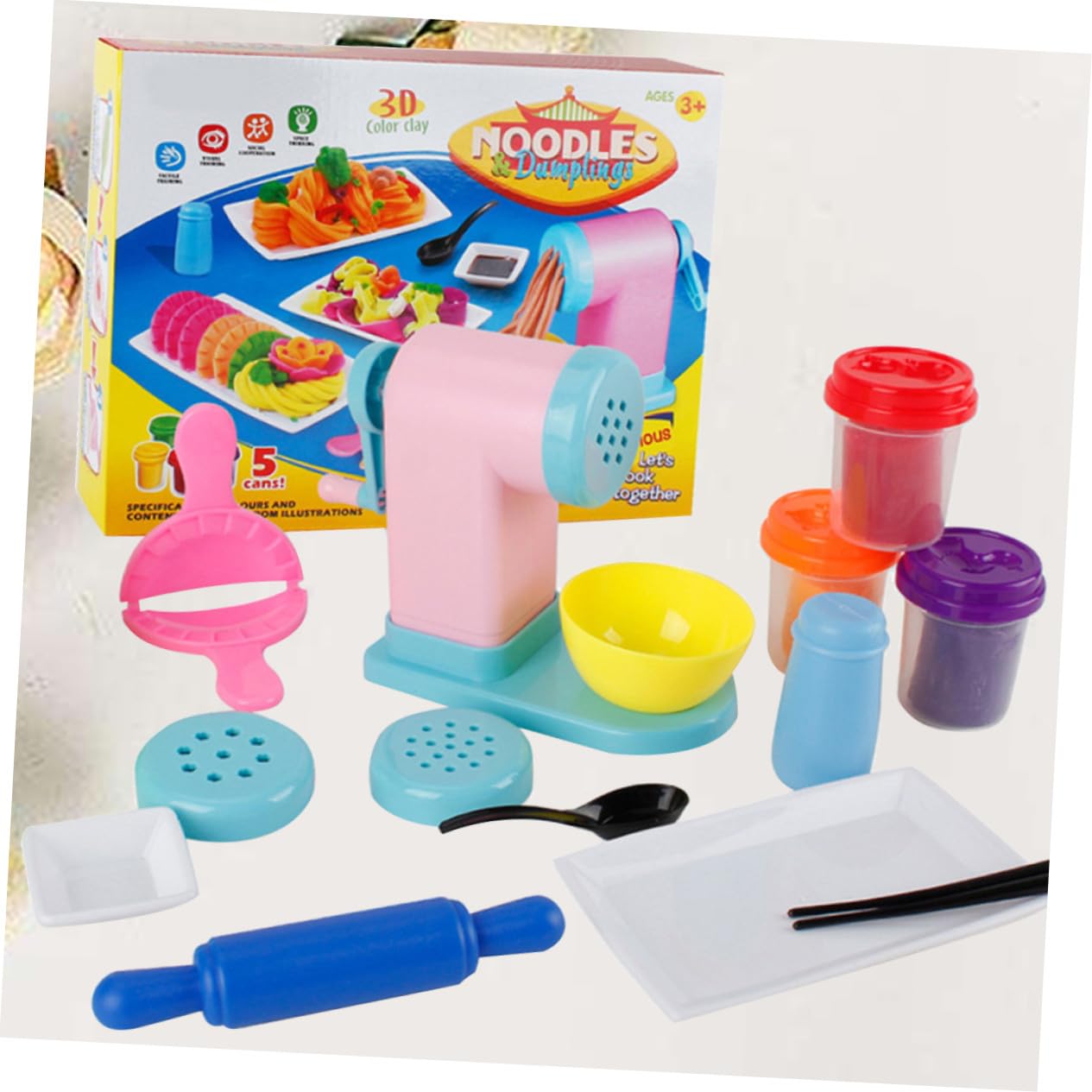 Máquina de Pasta de Plastilina para Molde para Hacer Fideos Coloridos Juguete para Modelar Plastilina Entrenamiento de Habilidades Manuales y Creatividad