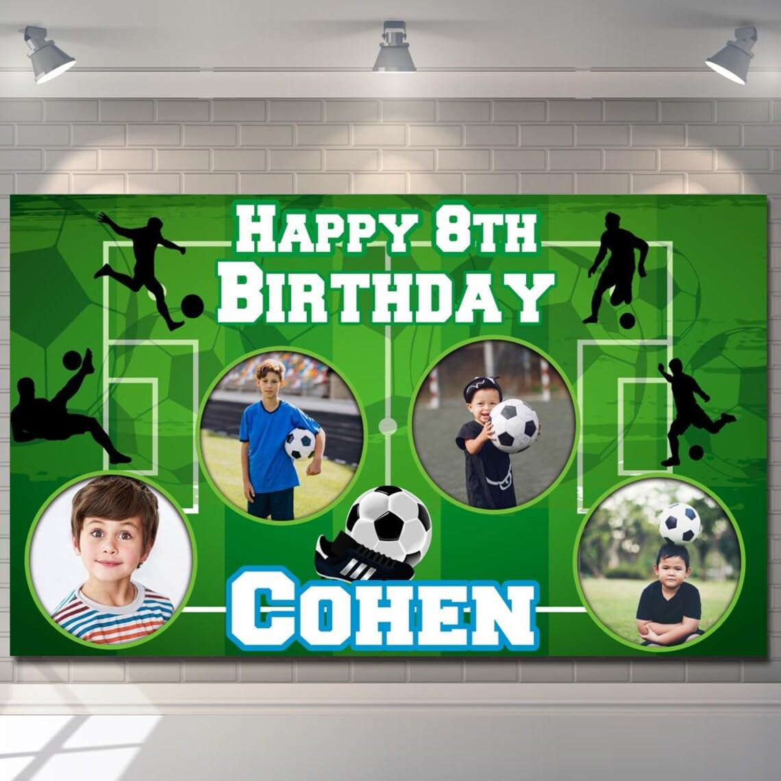 Personalised Birthday Backdrop Background Banner Photo Football Club Sports Poster Fabric kids Party Decorations girls boy children