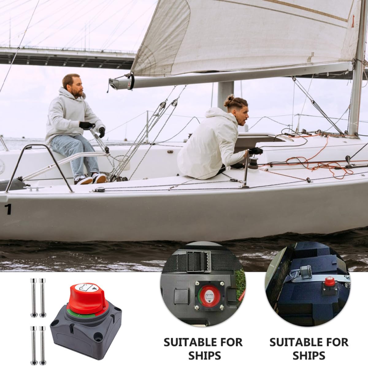POPETPOP Interrupteur de Déconnexion de Batterie 600A en Plastique et Laiton pour Bateau et Voiture Fonction Marche-Arrêt et Protection