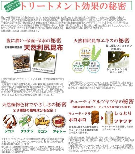 利尻ヘアカラートリートメント白髪染め（ダークブラウン1本）＆利尻昆布ノンシリコンシャンプー1本セット