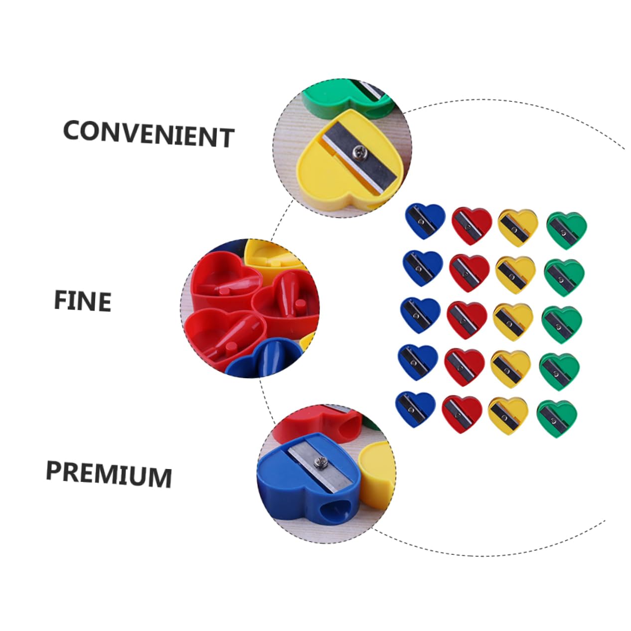 OFFSCH Convenient Single Hole Pencil Sharpeners Makeup Pencil Sharpening Tools 60 Pieces Set