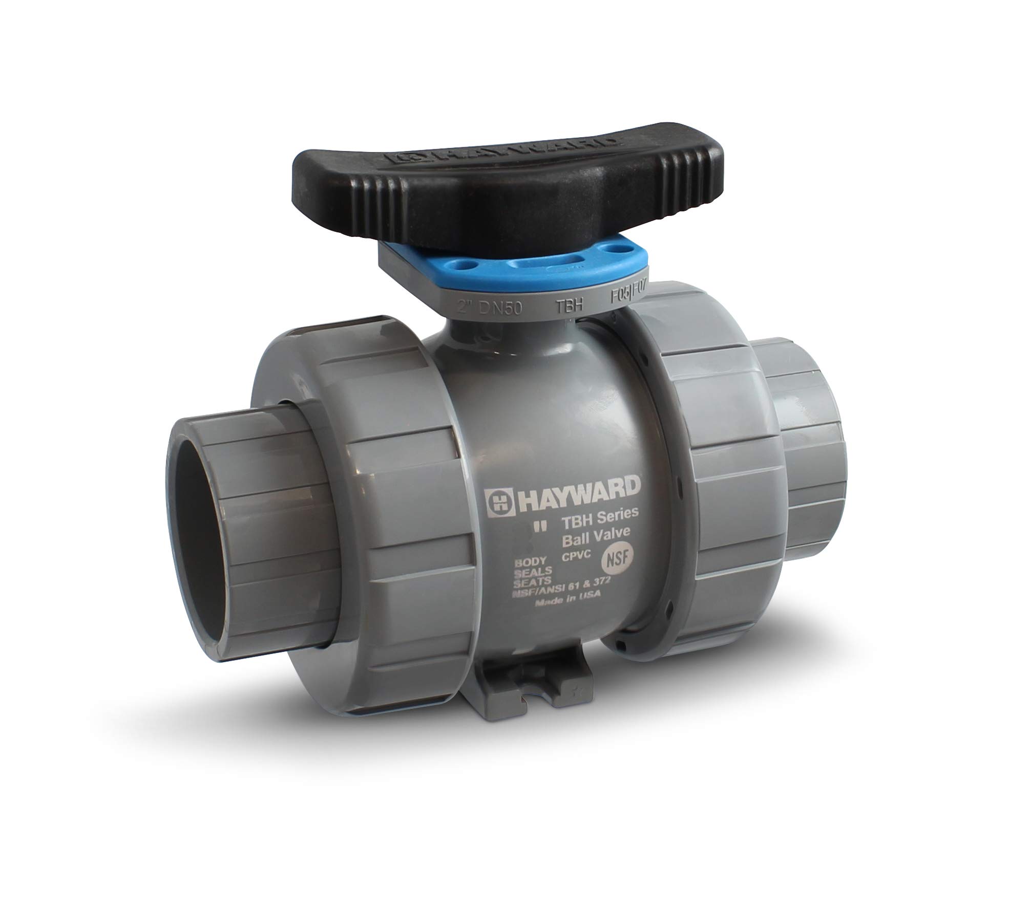 Hayward TBH2100ASTV0Z00 Series TBH "Z-Ball" True Union Ball Valve, Socket/Threaded End, CPVC with FPM Seals, 1" Size