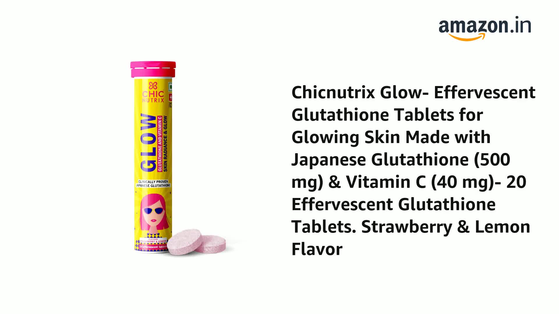 glutathione chicnutrix Glutathione Tablets for Skin Glow & Brightening main image 0