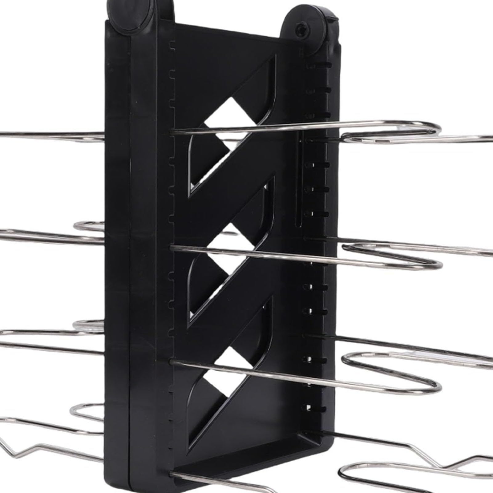 banapoy Organizador de Ollas y Sartenes Debajo del Gabinete, Estante Plegable para Almacenamiento de Ollas y Sartenes con 8 Divisores Ajustables de Acero Inoxidable, Estante para Tapas de para (BLACK)