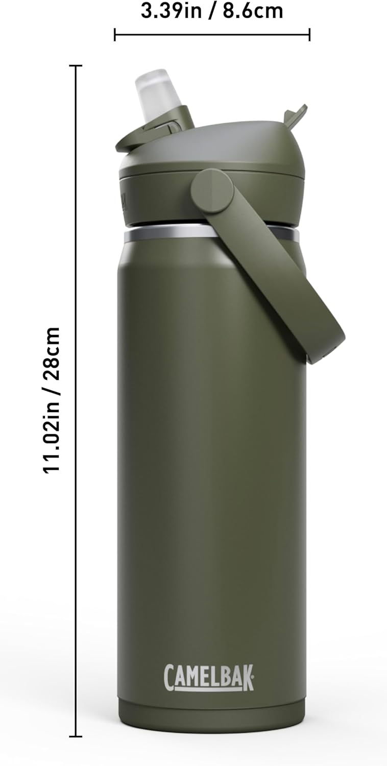CamelBak Thrive Flip Straw Insulated Stainless Steel Water Bottle Moss, 20oz - Image 4