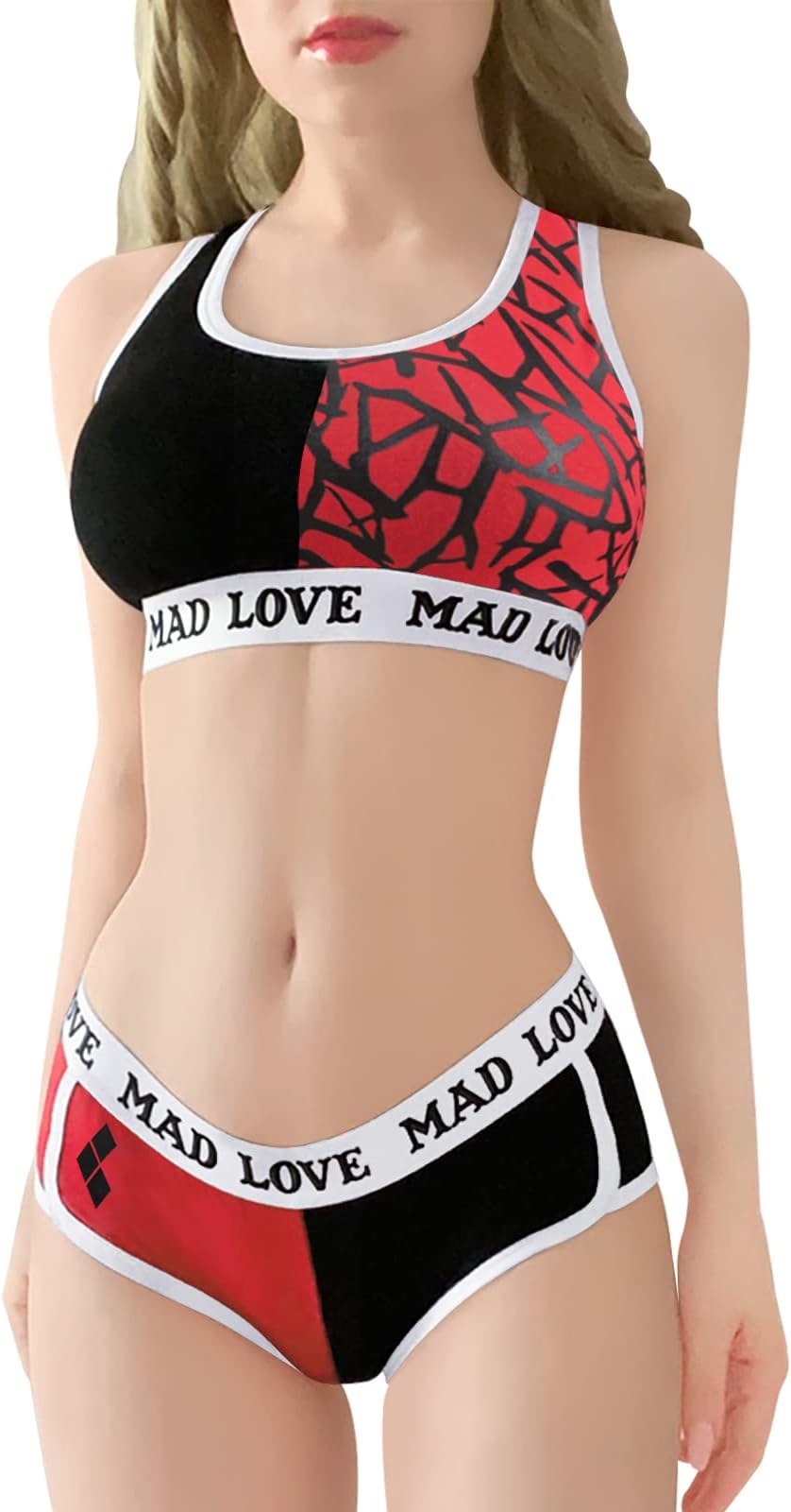 LittleForBigWomen Cotton Camisole and Panties Sports loungewear Bralette Set - MAD LOVE Black