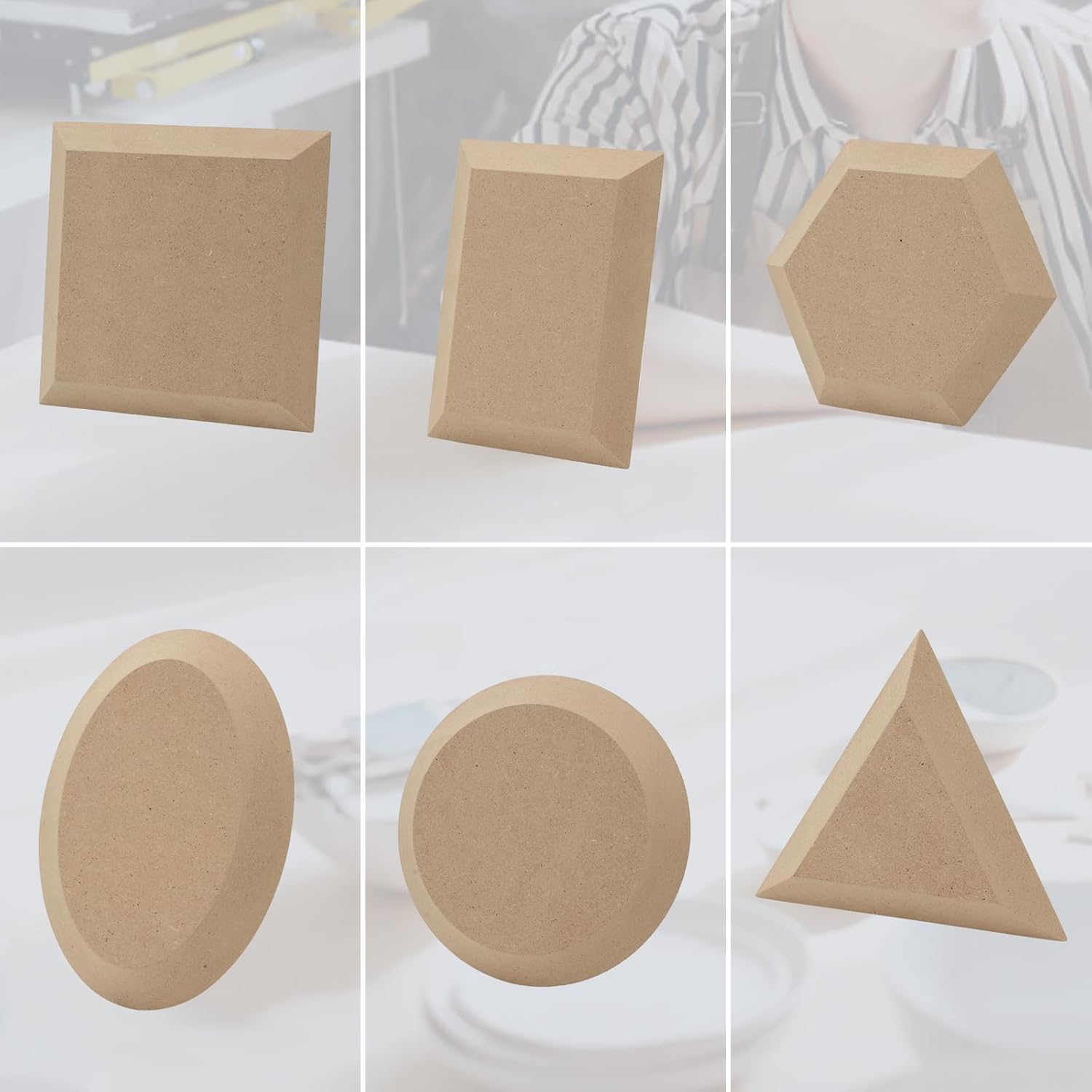 Ceramics Plate Forming Molds, Pottery Molds for Clay Pottery Handbuliding Plates, 6 Shapes Various Sizes Ceramics Pottery Tools and Supplies (6)