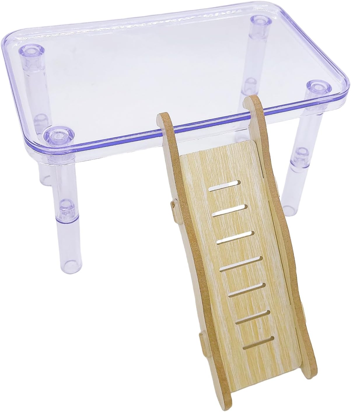 Hamster Platform Acrylic Small Animal Play Activity Resting Stand Climbing Cage Toy with Ladder for Dwarf Syrian Hamsters Gerbils Mice Sugar Glider
