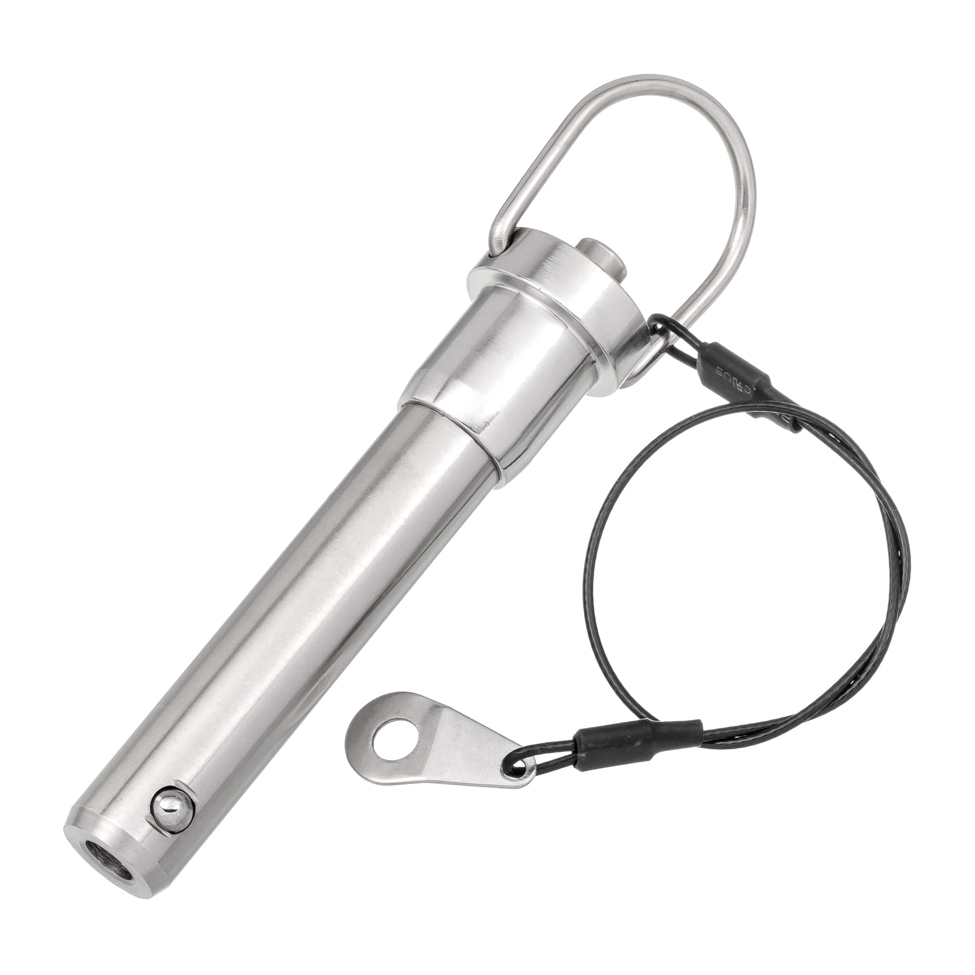 HALLMERS 16mm Pin Diameter 60mm Usable Length Quick Release Ball Head Pin Lock with 260mm Retaining Wire Cable - Stainless Steel - Self Locking Fasten Security Bolt Accessory Push Pull Fastening Tool