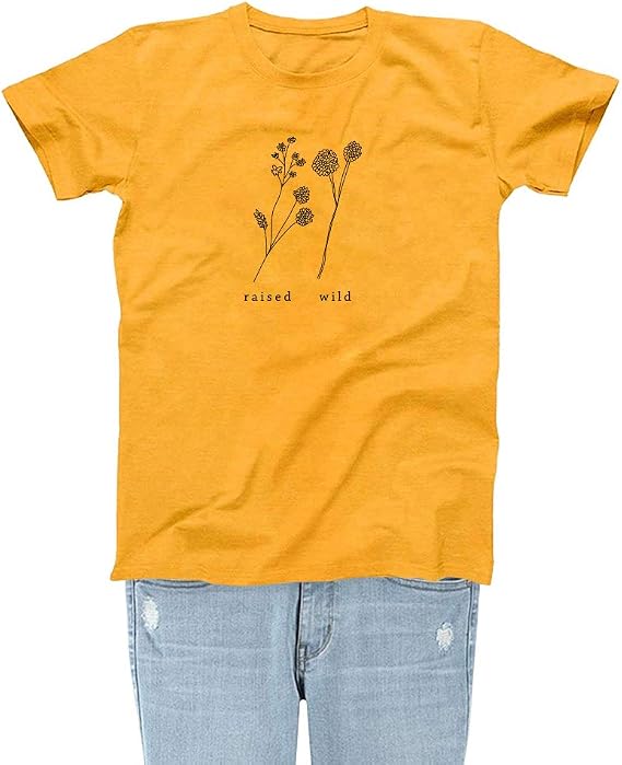 Rocksir Womens Graphic Tees Raised Wild 