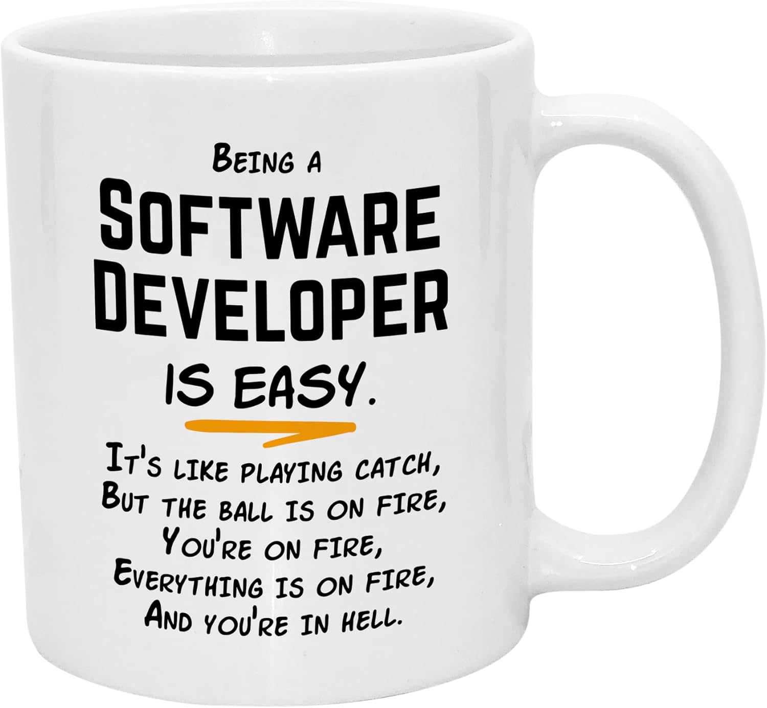 Casitika Being a Software Developer Is Easy 11oz Mug. Gifts for Co-workers. Present Idea for Office Jobs and the Workplace. Ideal for Work Promotions or Friend Birthday.