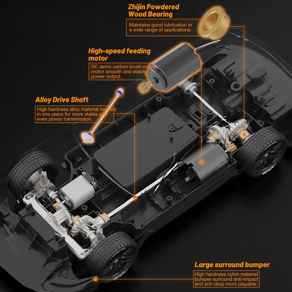 ADDLIVE RC Drift Car, 1:24 Telecomando, 30km/h Alta Velocità 4WD, 2,4 GHz Ricaricabile Macchina Telecomandata Drift con Illuminazione LED fredda e 2 Batterie, per Drift e Race