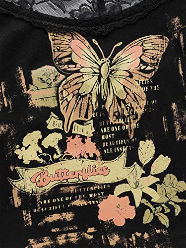 SOLY HUX Women's Y2k Gothic Lace Trim Cami Crop Top Sleeveless Sexy Tank Tops Camisole Clubwear Outfit3