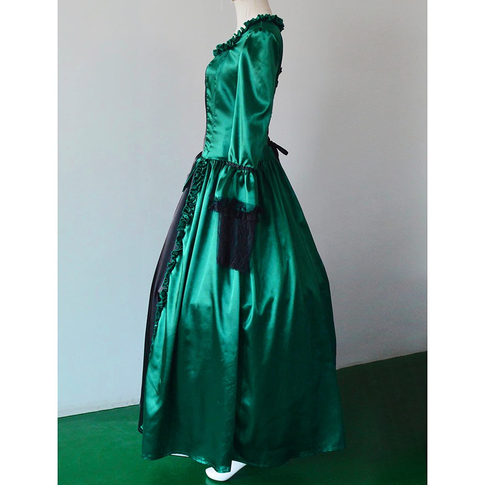 Abito Vampira Donna BOTCAM Abito Da Donna Medievale Con Maniche A Tromba, Lunghezza Del Pavimento Stile Retro Costume Da Principessa Vittoriano Costume Da Strega Vestito Da Donna 128270155 Abito Vittoriano Per Feste - 2