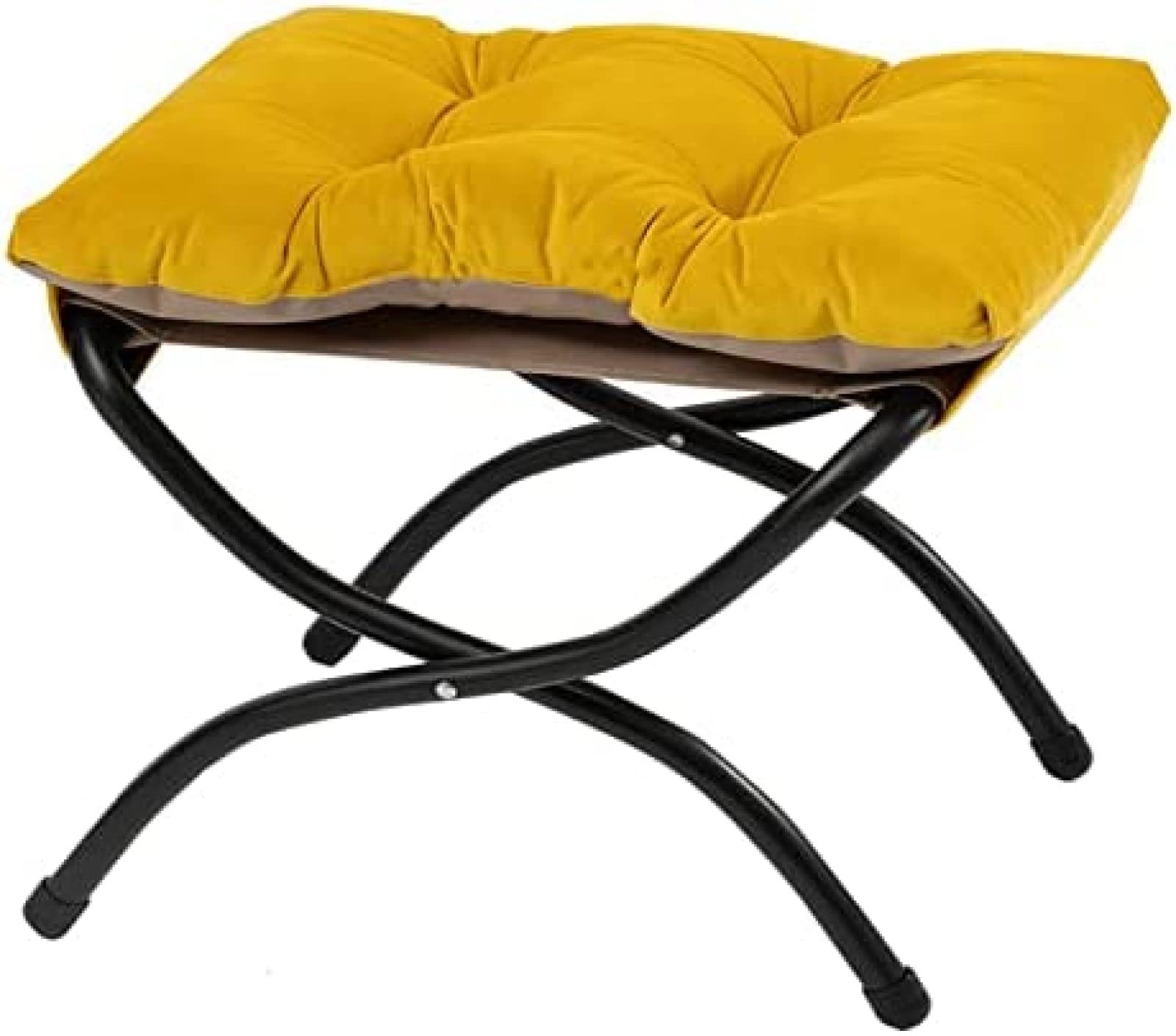Repose-pieds pliable rembourré en velours doux de 45 cm pour un confort nomade durable