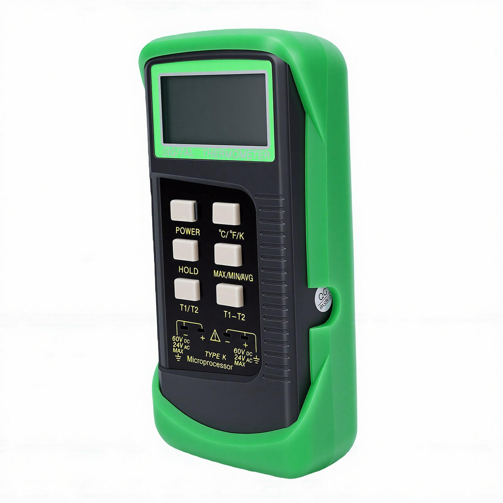 Eujgoov Termometro a Termocoppia Tipo K Tester a Doppio Canale con 2 Sonde 2 Clip Mantenimento Massimo Minimo Medio da -58°F a 2498°F per HVAC Alimentare Industriale Automotive
